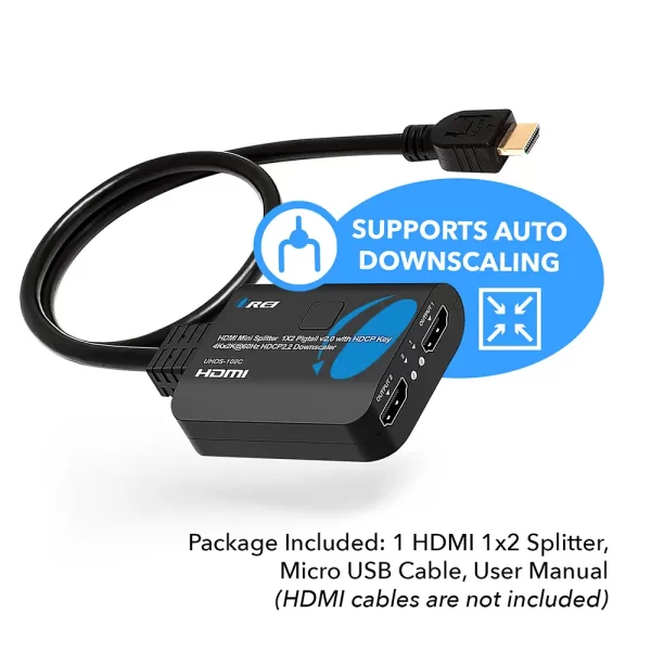 Orei Hdmi Splitter In Out Ultra Hd K Hz Auto Downscale Uhd